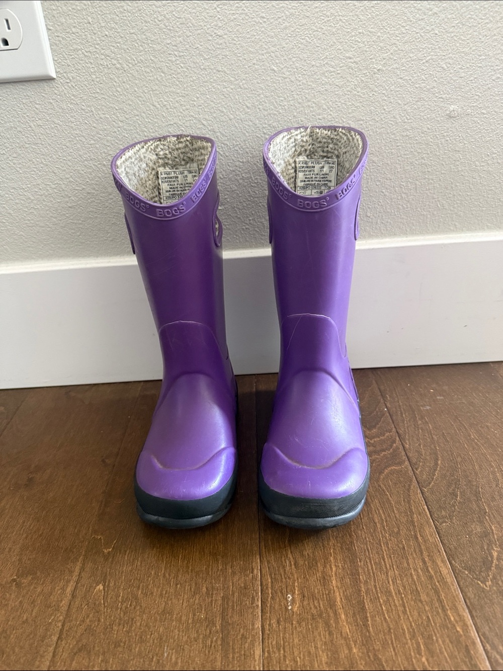 Bogs Kids Purple Tall Waterproof Rain Boots